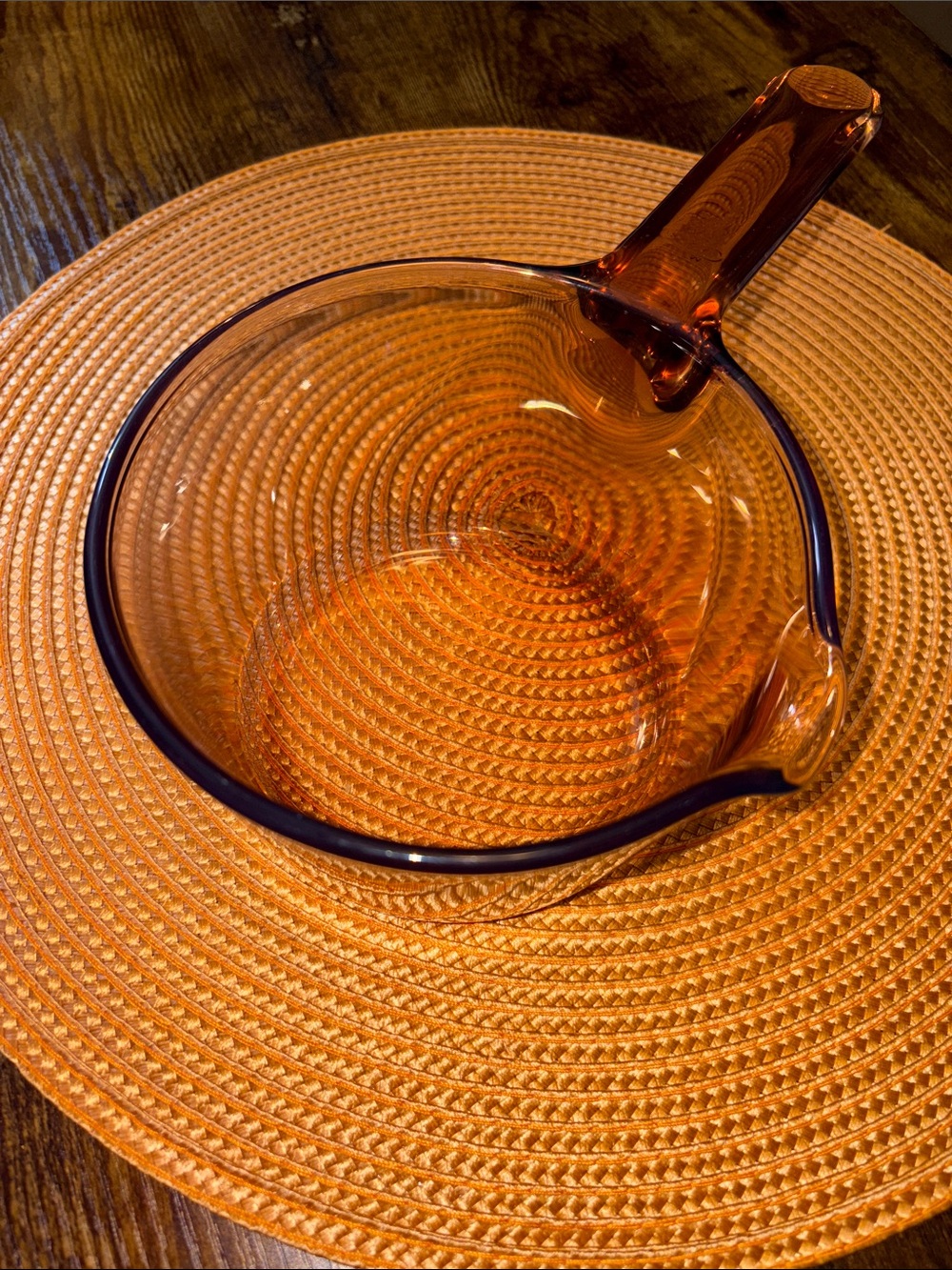 Vintage Vision Corningware Amber .7 L Saucepan with Pour Spout MADE IN FRANCE